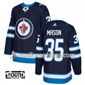 Adidas Maillot de Hockey Winnipeg Jets Steve Mason 35 2017-2018 Bleu Marine Authentic - Enfant